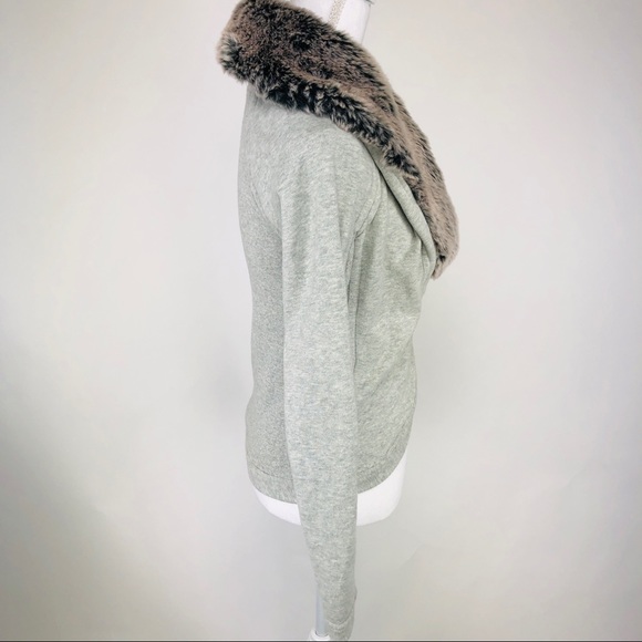 Armani Exchange Faux Fur Trimmed Belted Jacket S - Picture 4 of 10